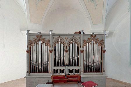 Klick für Panoramabild Orgelempore
